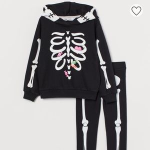 Halloween Girl Skeleton Sweater with Leggings